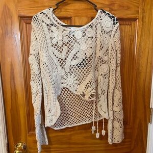 Beige crochet top